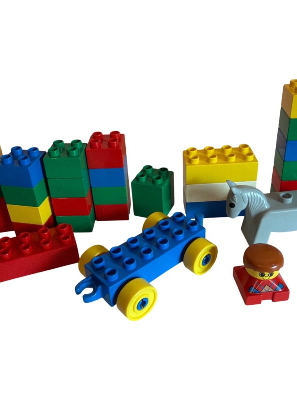 Vintage LEGO Duplo Blocks Bricks Figure Horse Car 2x3 2x4 Misc. Building Toys